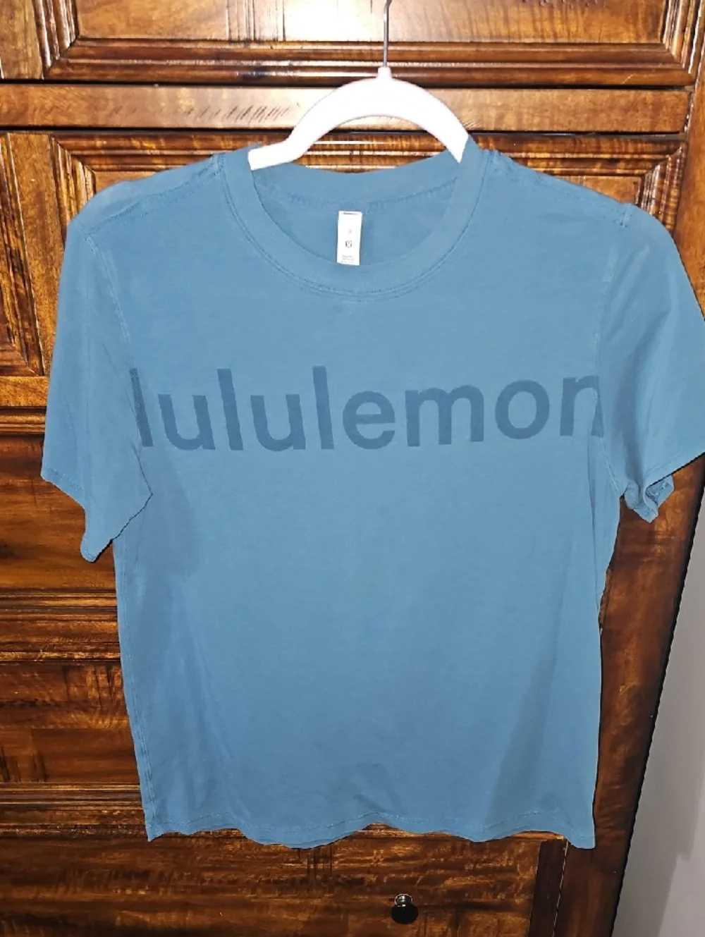 Lululemon Womens Spellout Tshirt. Sz 0! Blue